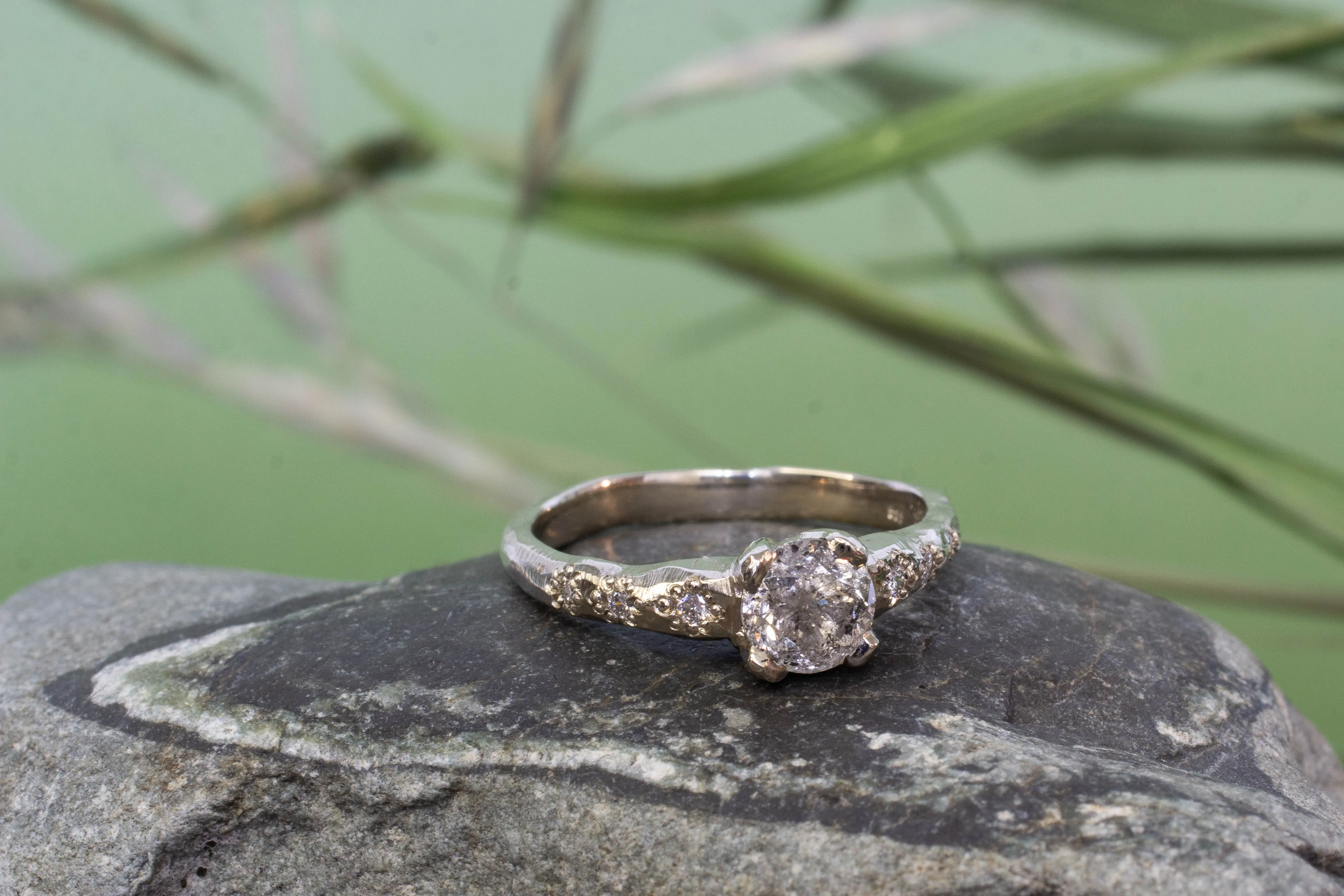 Mira Ring - 14ct White Gold with Salt and Pepper and White Diamonds sold by Sophie Divett Jewelry product image thumbnail 3