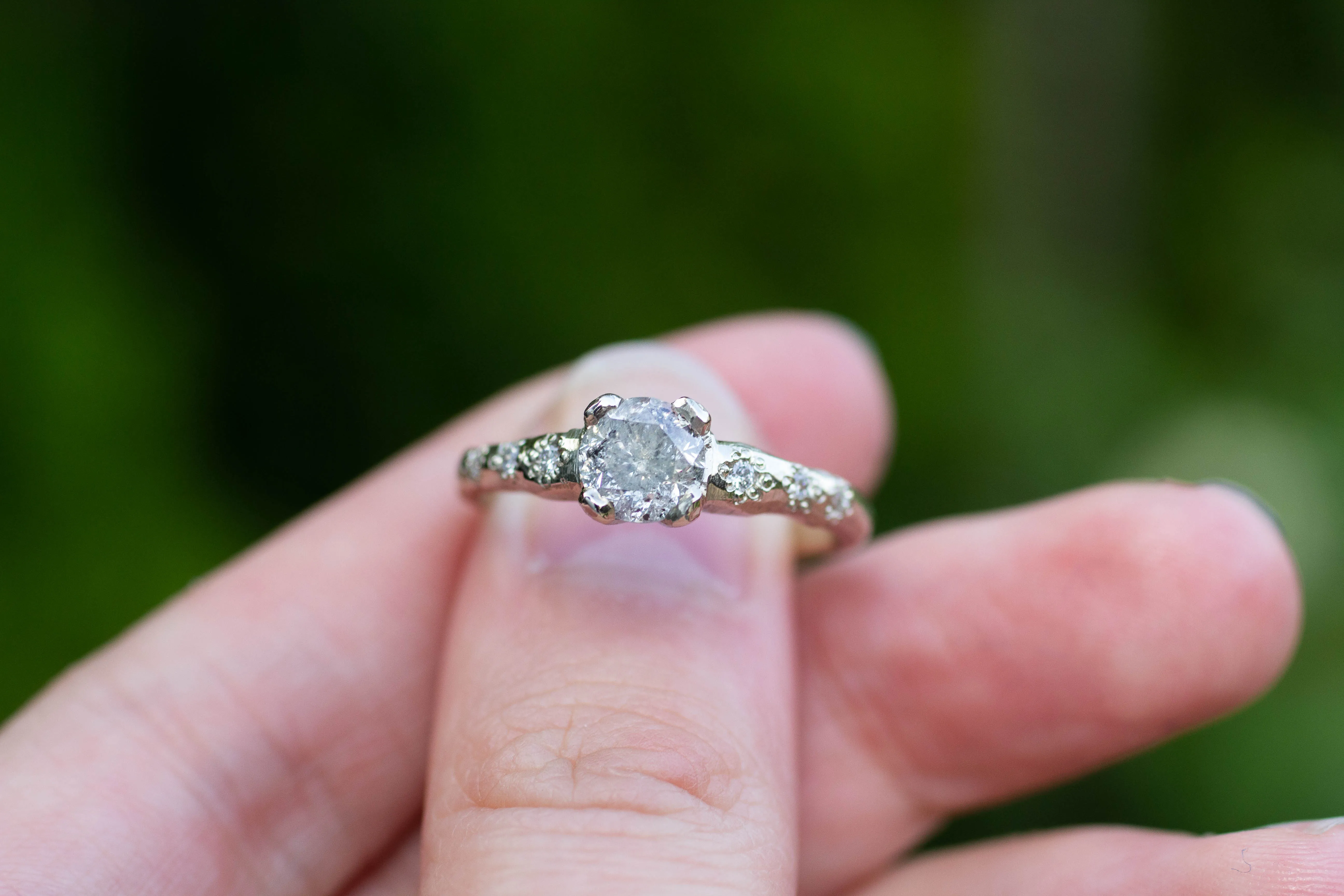 Mira Ring - 14ct White Gold with Salt and Pepper and White Diamonds sold by Sophie Divett Jewelry product image thumbnail 4