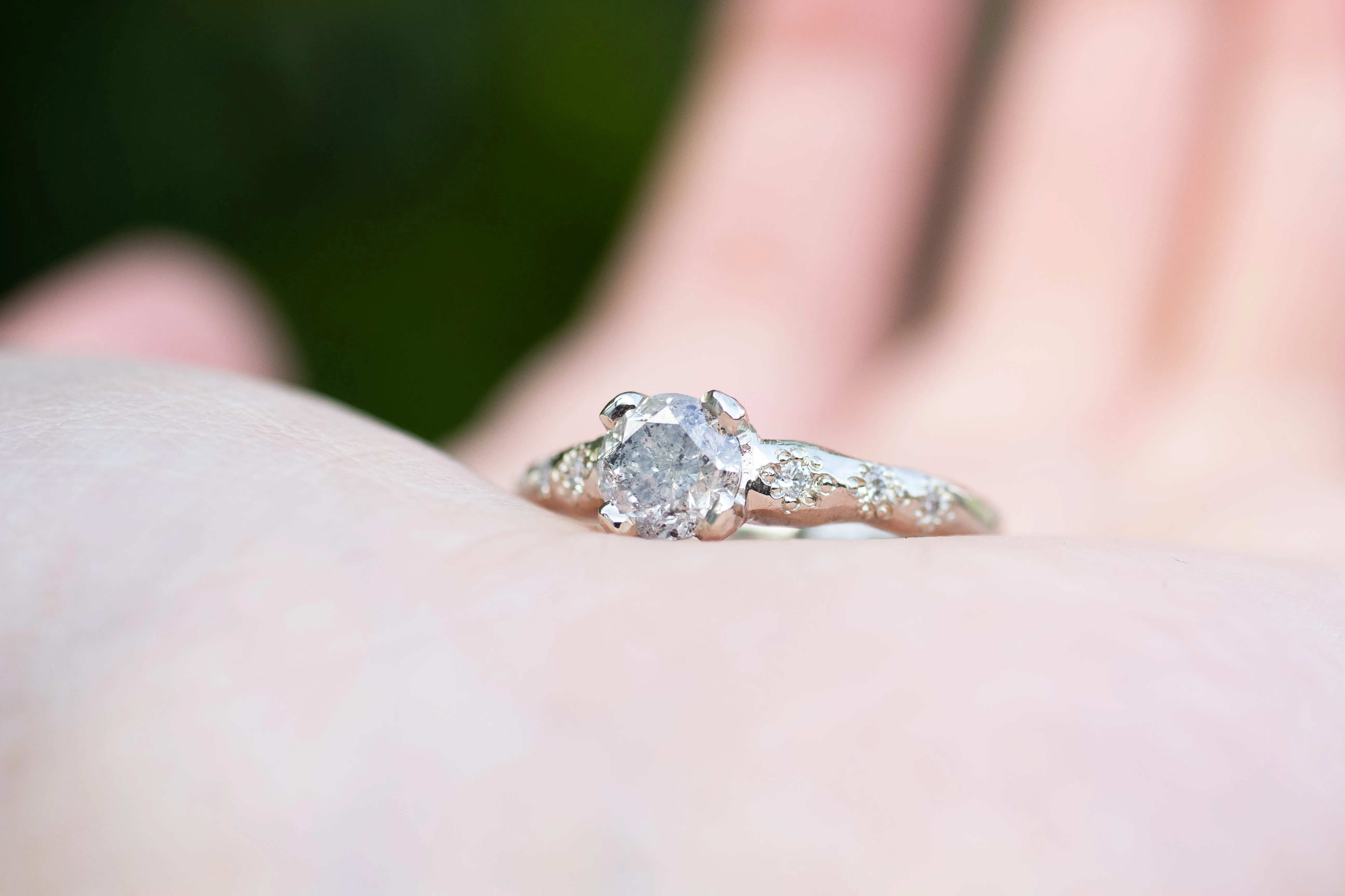 Mira Ring - 14ct White Gold with Salt and Pepper and White Diamonds sold by Sophie Divett Jewelry product image thumbnail 5