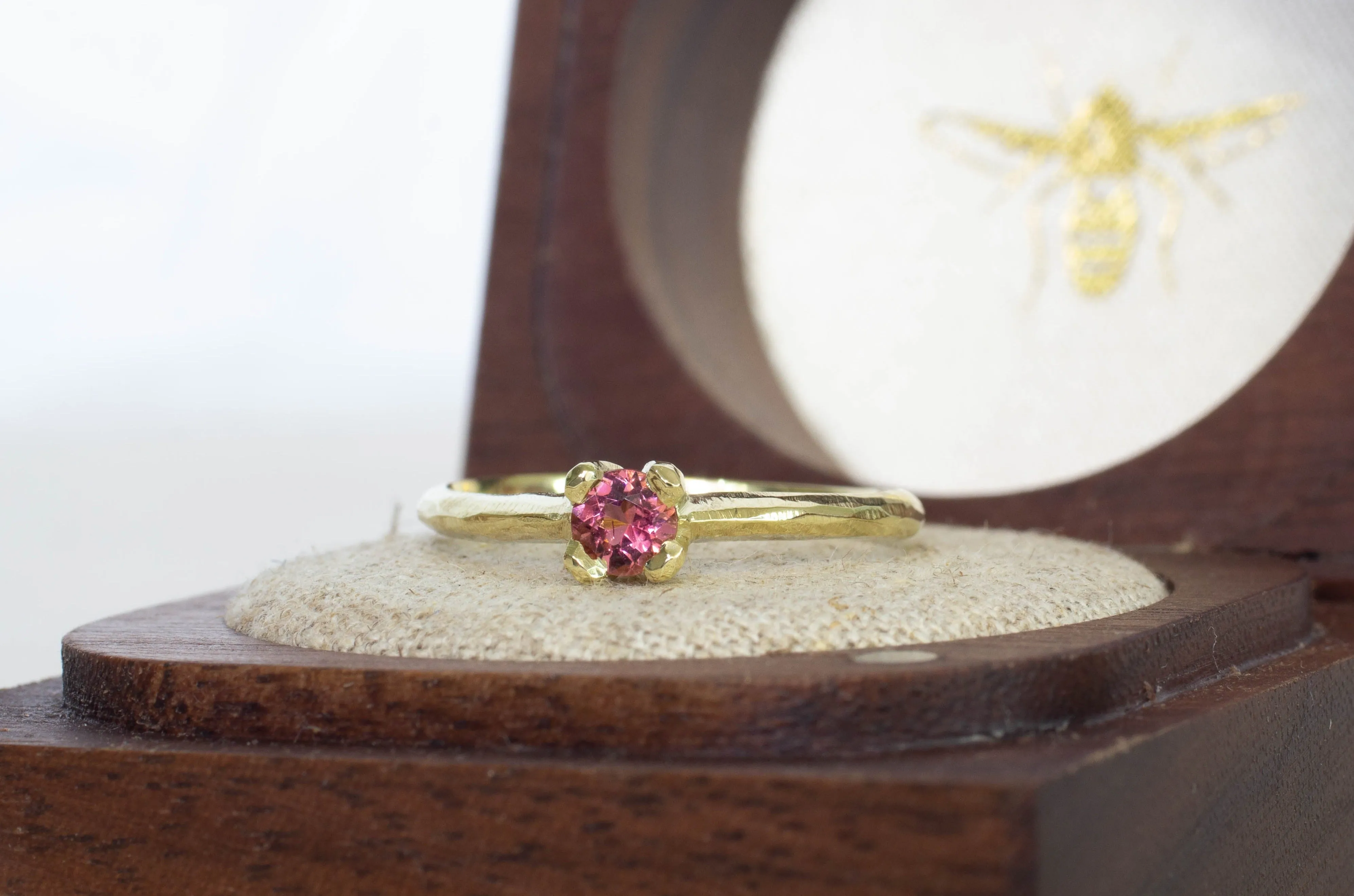 Droplet Ring - 14ct Yellow Gold with Pink Tourmaline sold by Sophie Divett Jewelry product image thumbnail 4