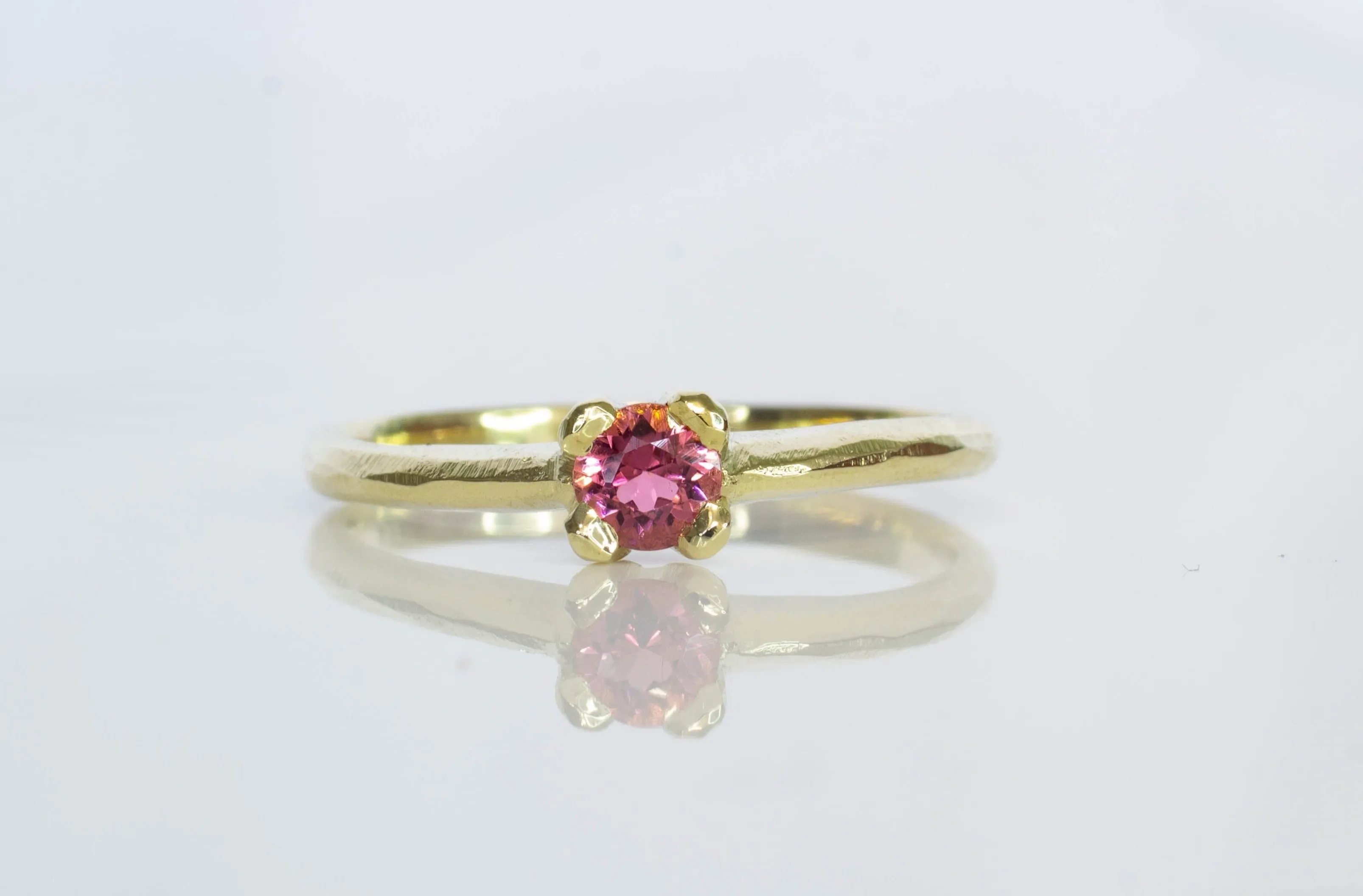 Droplet Ring - 14ct Yellow Gold with Pink Tourmaline sold by Sophie Divett Jewelry