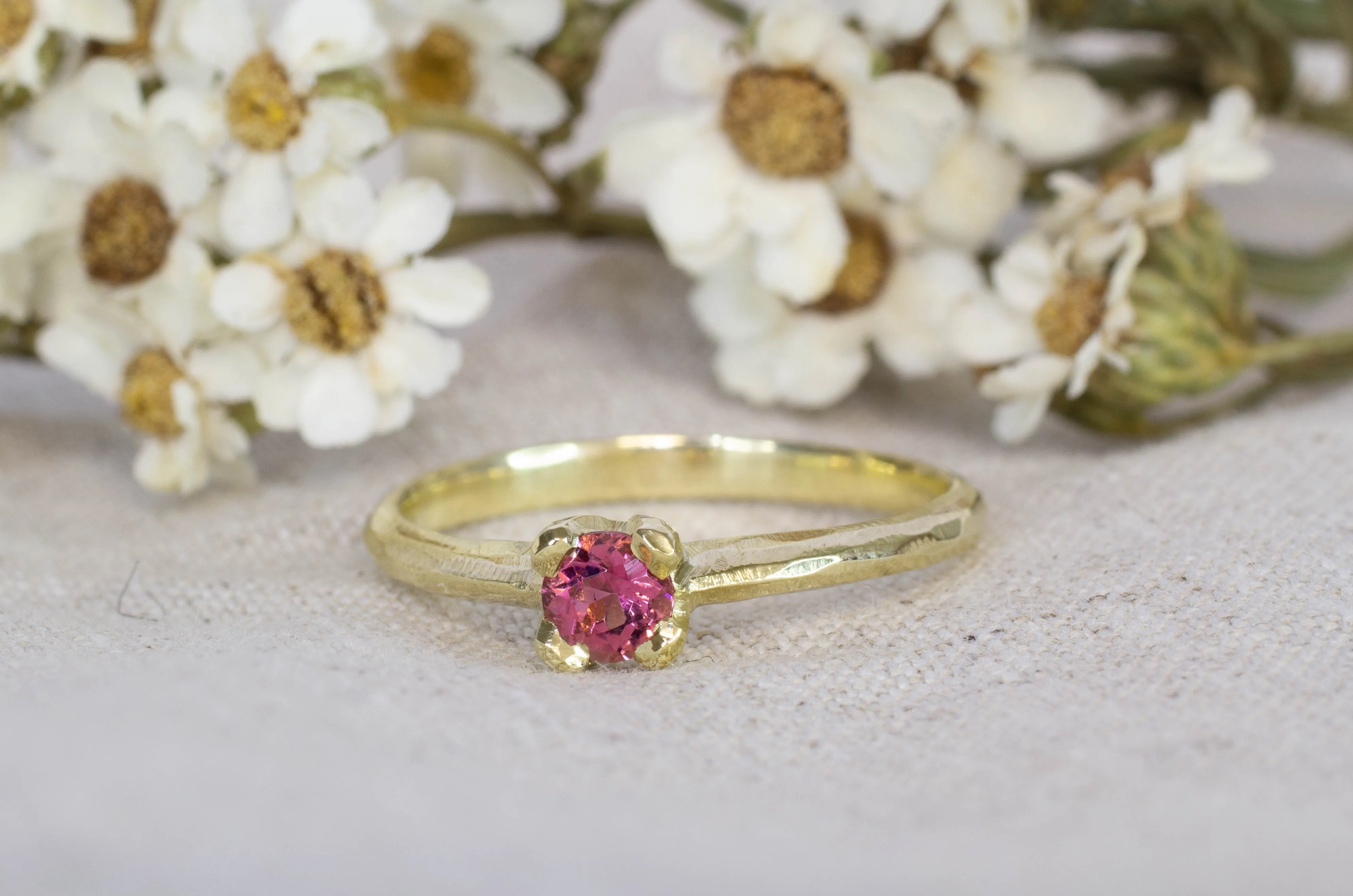 Droplet Ring - 14ct Yellow Gold with Pink Tourmaline sold by Sophie Divett Jewelry product image thumbnail 2