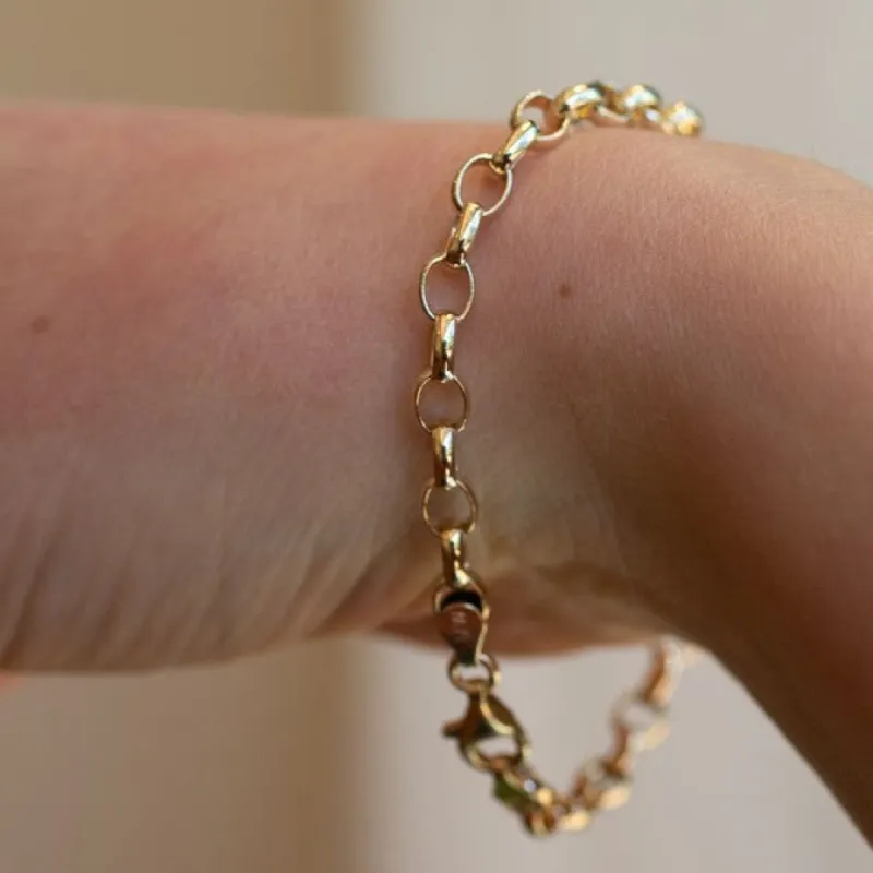 Large Oval Belcher Bracelet Chain - 9ct Yellow Gold sold by Sophie Divett Jewelry