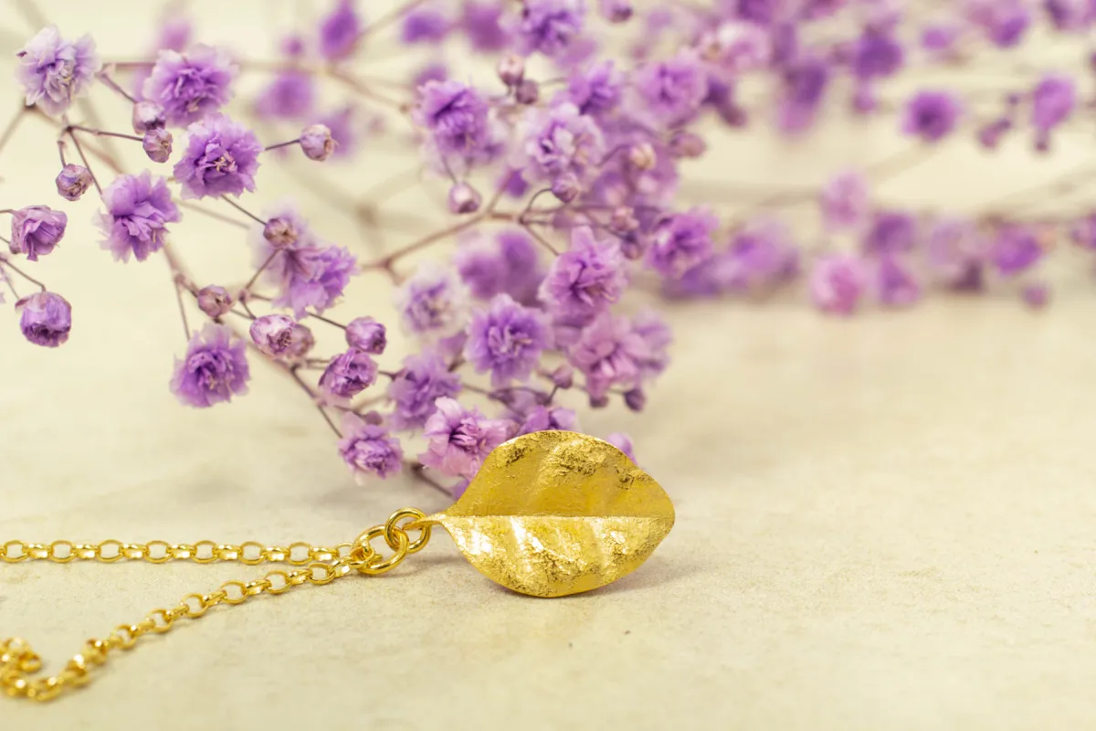 Ramarama Leaf Pendant - Gold Plated sold by Sophie Divett Jewelry