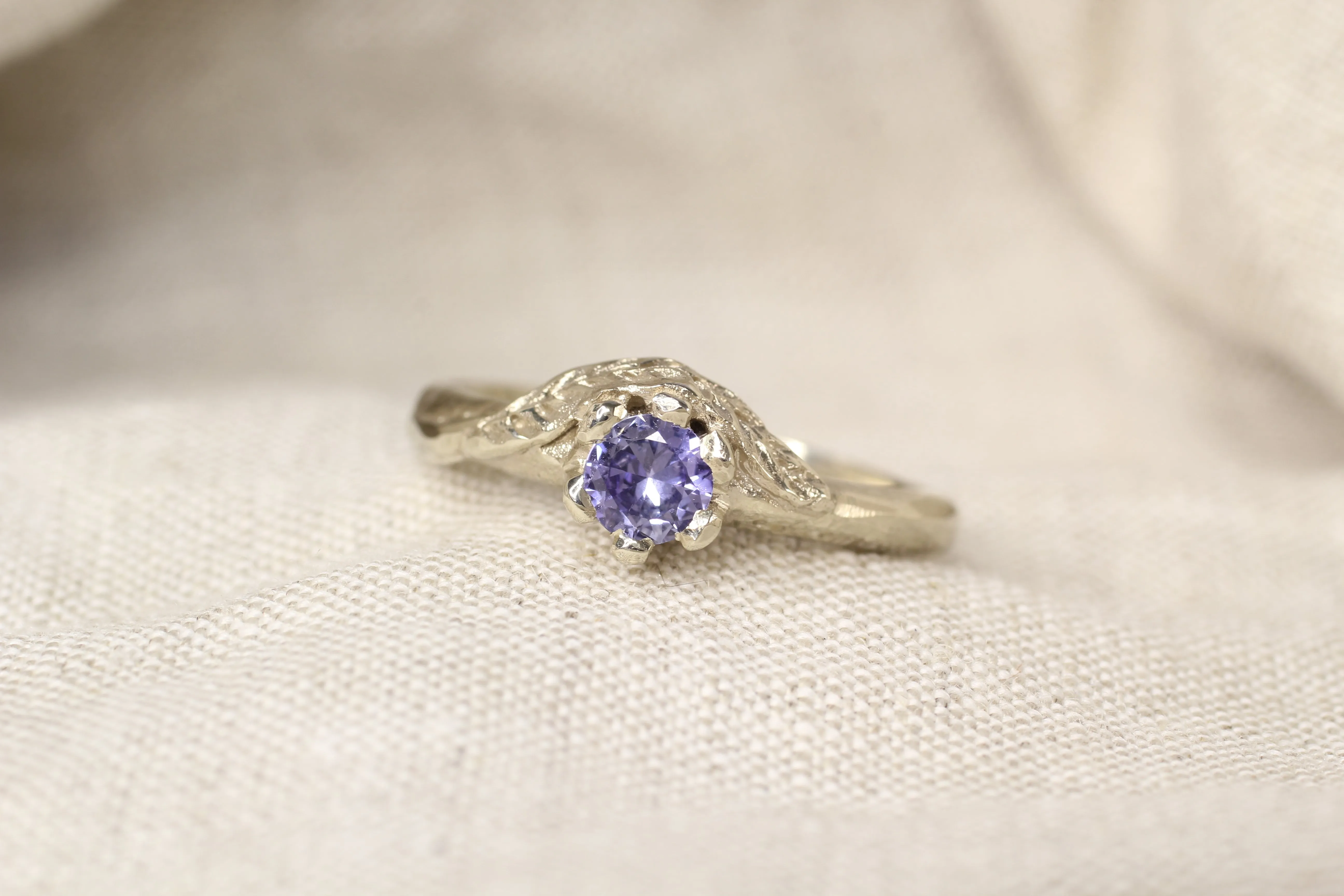 Cybele Ring - 14ct White Gold with Ceylon Sapphire sold by Sophie Divett Jewelry product image thumbnail 2
