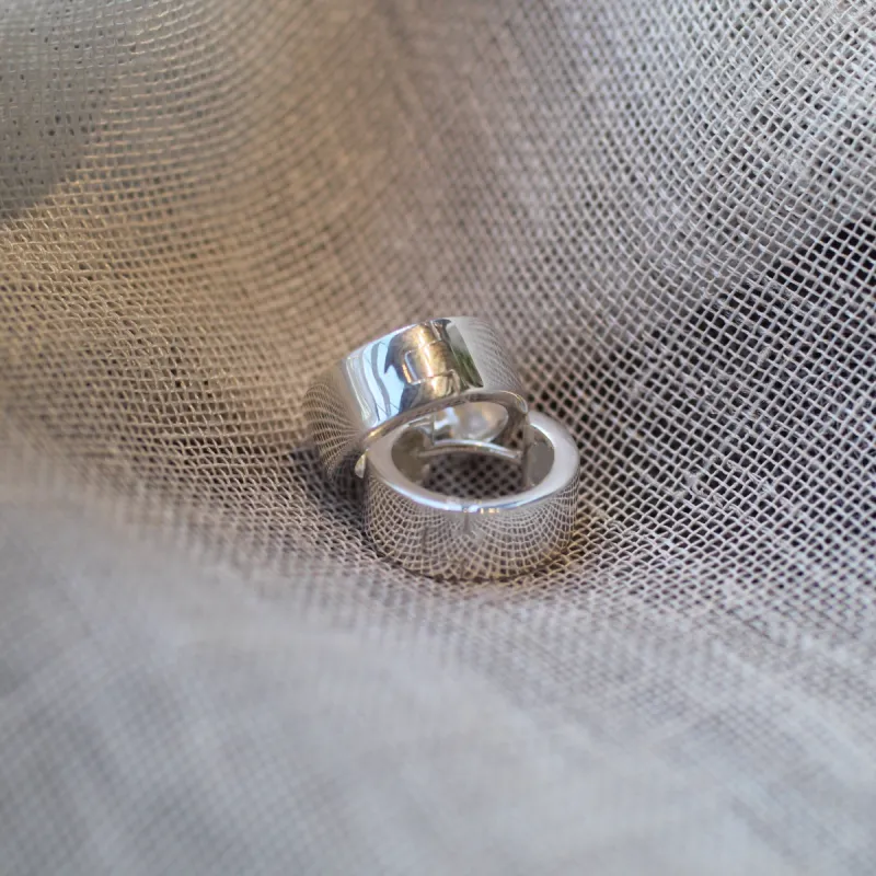 Round Profile Huggie Earrings - 15 x 6mm - Sterling Silver sold by Sophie Divett Jewelry