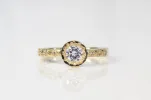 Vesper Ring - 9ct Yellow Gold with Moissanite and Diamonds sold by Sophie Divett Jewelry