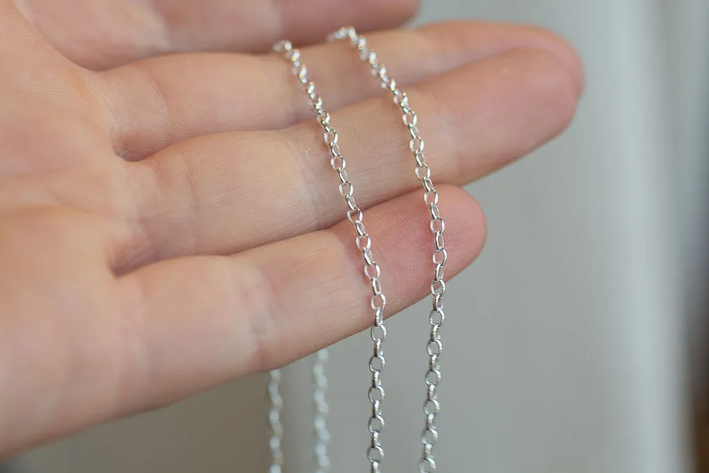 Oval Belcher Chain Necklace - Sterling Silver sold by Sophie Divett Jewelry product image thumbnail 4