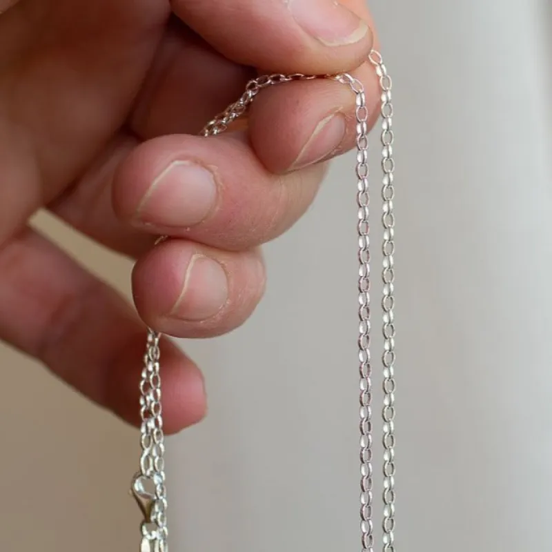 Oval Belcher Chain Necklace - Sterling Silver sold by Sophie Divett Jewelry