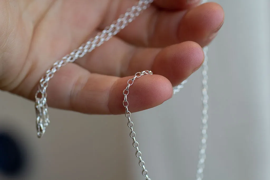 Oval Belcher Chain Necklace - Sterling Silver sold by Sophie Divett Jewelry product image thumbnail 3