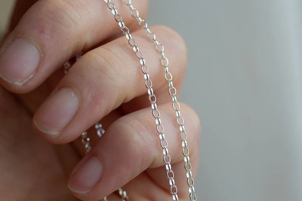 Oval Belcher Chain Necklace - Sterling Silver sold by Sophie Divett Jewelry product image thumbnail 5