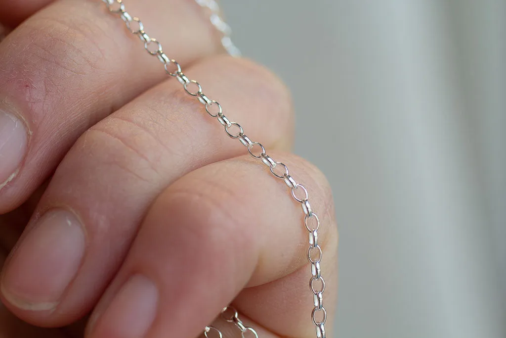 Oval Belcher Chain Necklace - Sterling Silver sold by Sophie Divett Jewelry product image thumbnail 2