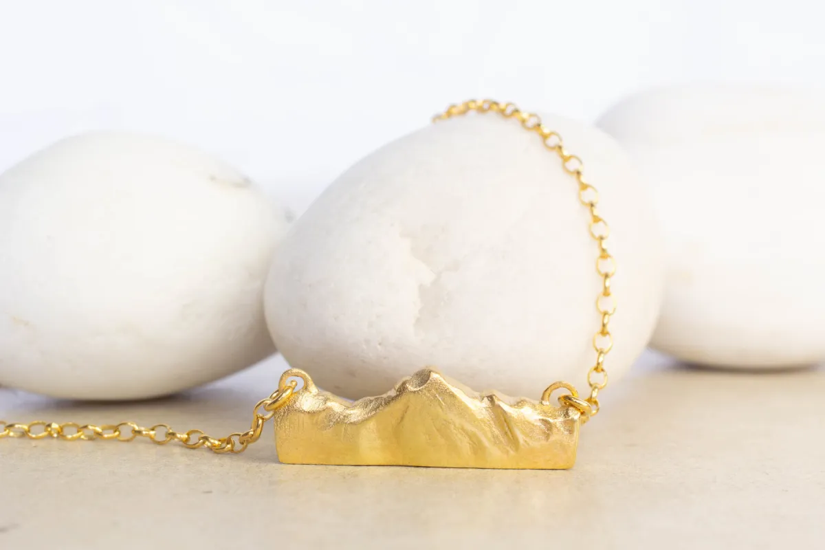 Southern Alps Pendant - Gold Plated sold by Sophie Divett Jewelry
