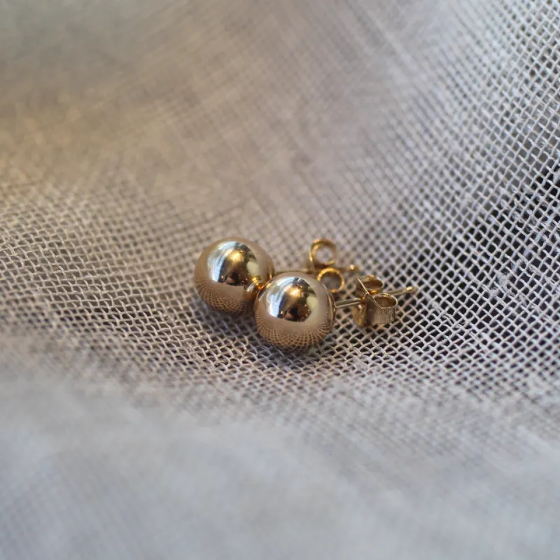 Ball Stud Earrings - 7mm - 9ct Yellow Gold sold by Sophie Divett Jewelry
