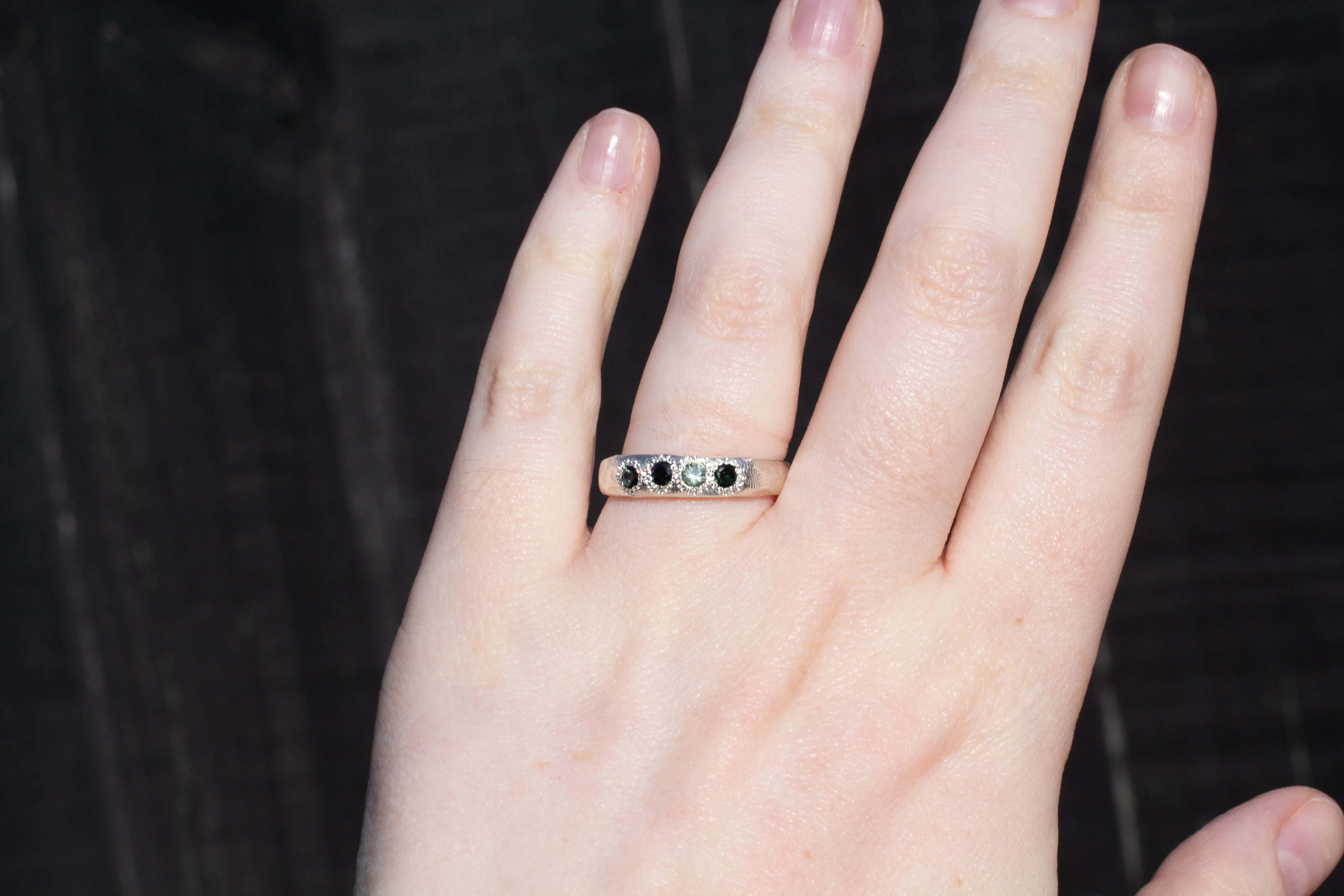 Terra Band with Green and Blue Sapphires - Sterling Silver sold by Sophie Divett Jewelry product image thumbnail 4