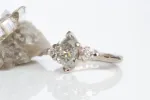 Bespoke Helios Ring - 18ct White Gold with Salt & Pepper Marquise Diamond sold by Sophie Divett Jewelry