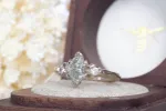 Bespoke Helios Ring - 18ct White Gold with Salt & Pepper Marquise Diamond sold by Sophie Divett Jewelry