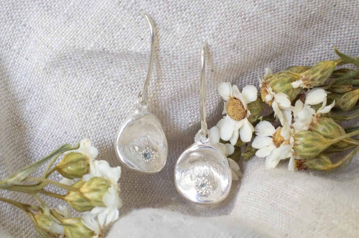 Water Drop Earrings - Sterling Silver sold by Sophie Divett Jewelry