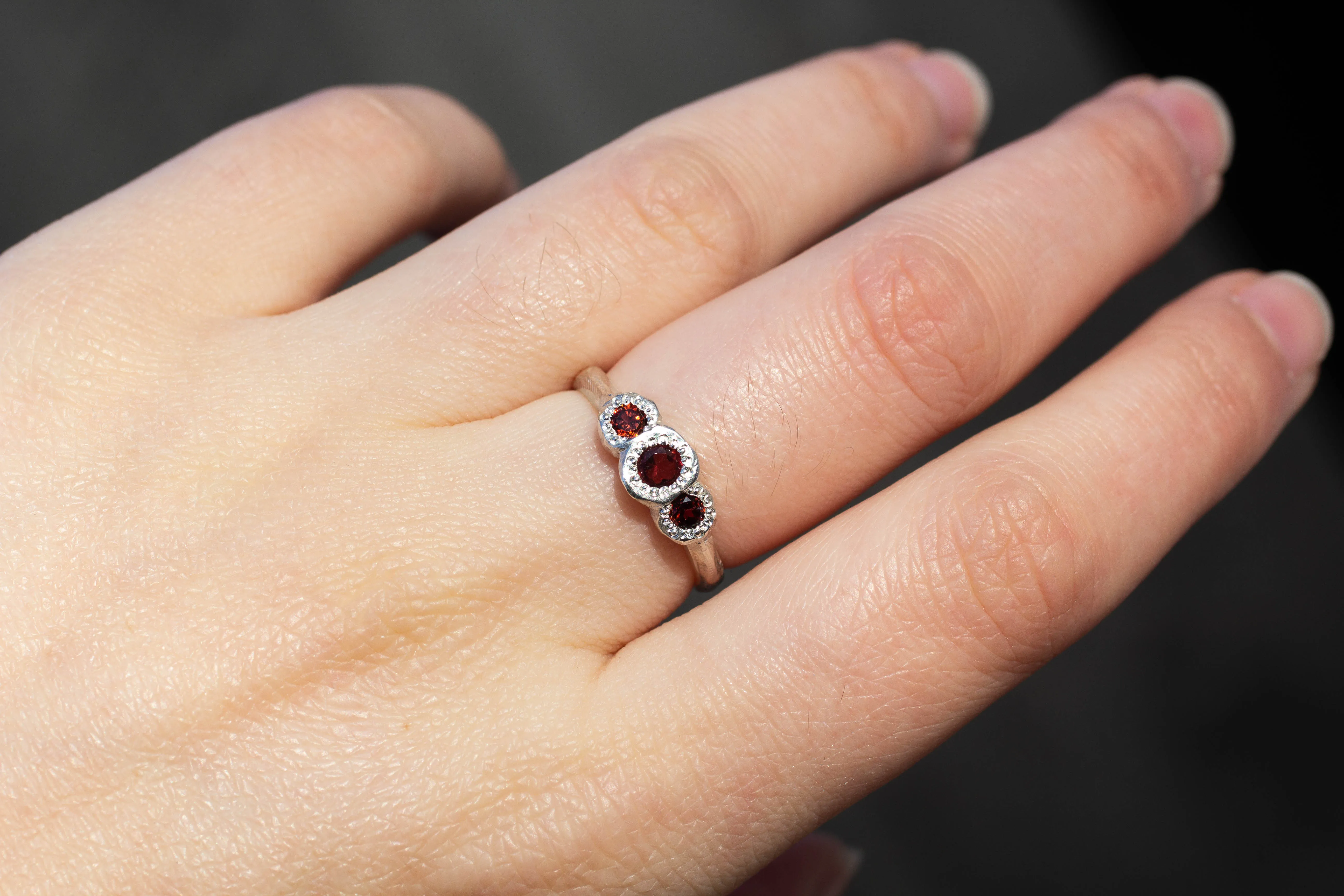 Torci Ring - Sterling Silver with Garnets sold by Sophie Divett Jewelry product image thumbnail 2