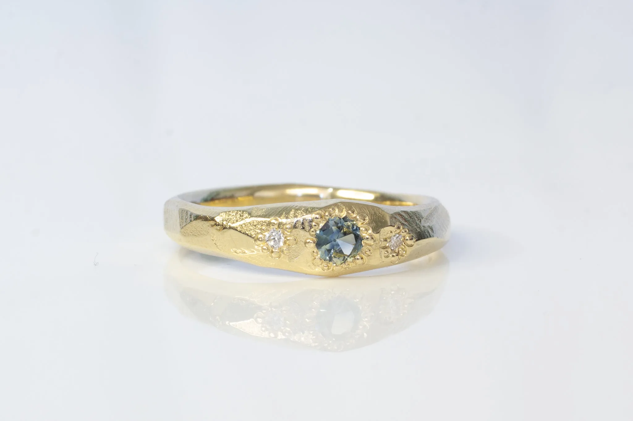 Hestia Ring - 9ct Yellow Gold with Blue-Yellow Parti Sapphire sold by Sophie Divett Jewelry product image thumbnail 5