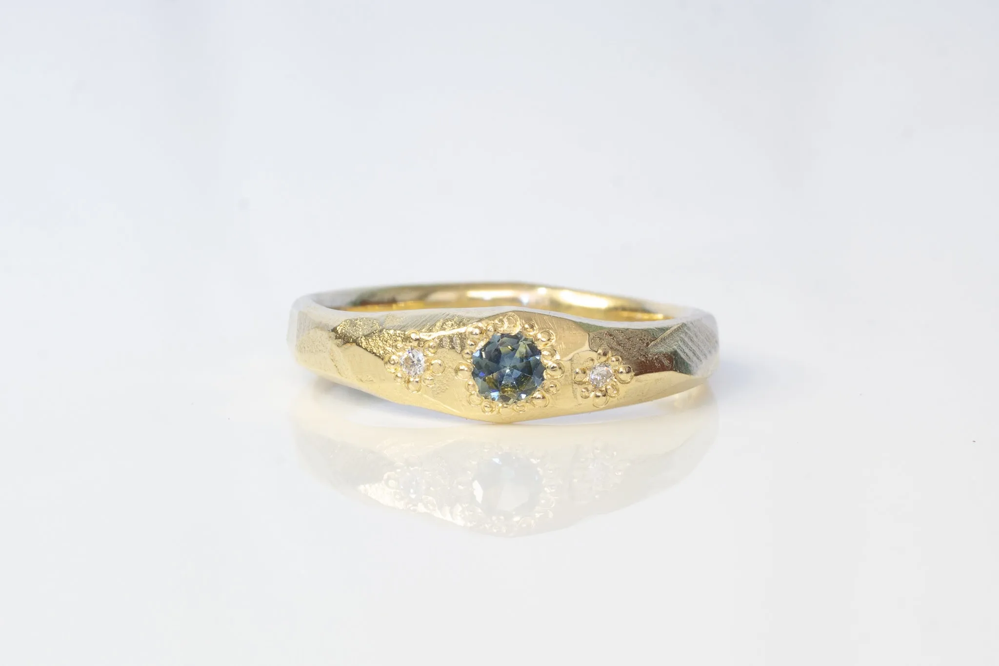 Hestia Ring - 9ct Yellow Gold with Blue-Yellow Parti Sapphire sold by Sophie Divett Jewelry product image thumbnail 2