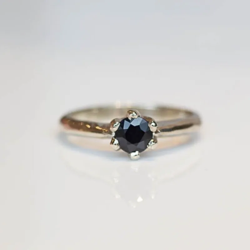 Pura Ring - White Gold with Black Sapphire sold by Sophie Divett Jewelry