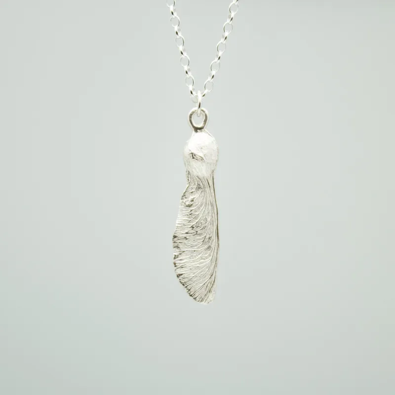 Sycamore Seed Necklace - Small Straight  - Sterling Silver sold by Sophie Divett Jewelry