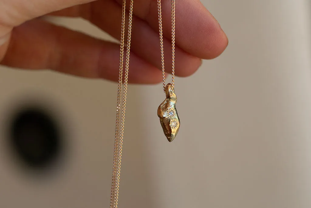 Grain Pendant - 9ct Yellow Gold with Diamonds sold by Sophie Divett Jewelry product image thumbnail 3