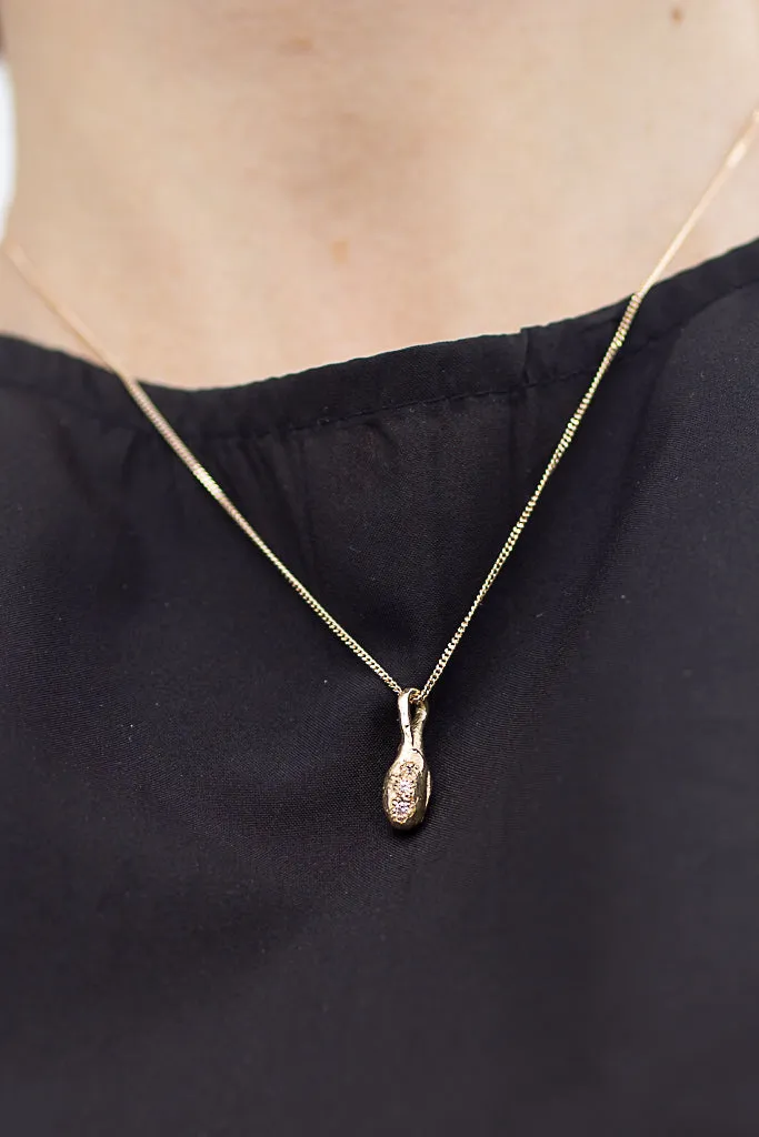 Grain Pendant - 9ct Yellow Gold with Diamonds sold by Sophie Divett Jewelry product image thumbnail 2