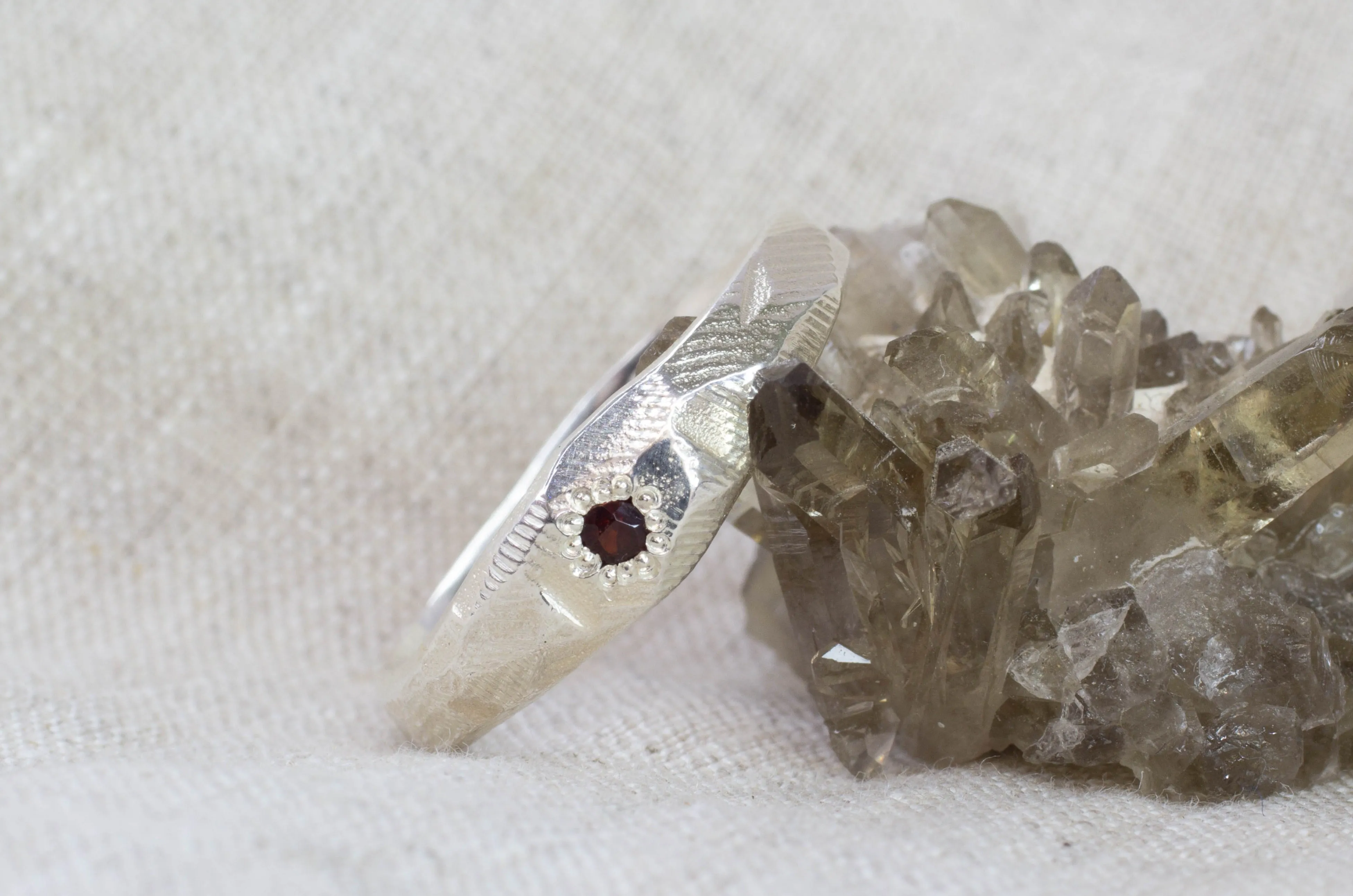 Hestia Ring - Sterling Silver with Garnet sold by Sophie Divett Jewelry product image thumbnail 2