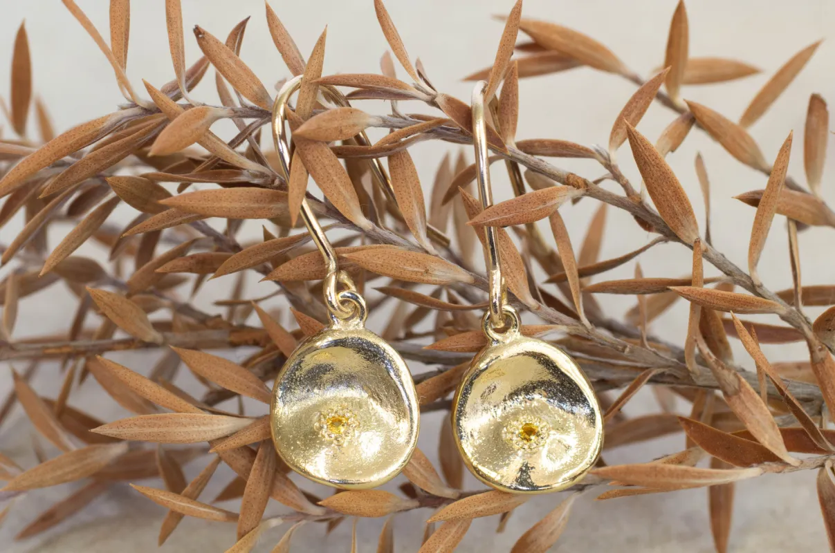 Water Drop Earrings - Yellow Gold sold by Sophie Divett Jewelry