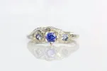 Artemis Ring - 9ct White Gold with Ceylon Sapphires sold by Sophie Divett Jewelry