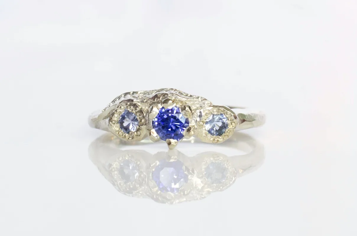 Artemis Ring - 9ct White Gold with Ceylon Sapphires sold by Sophie Divett Jewelry