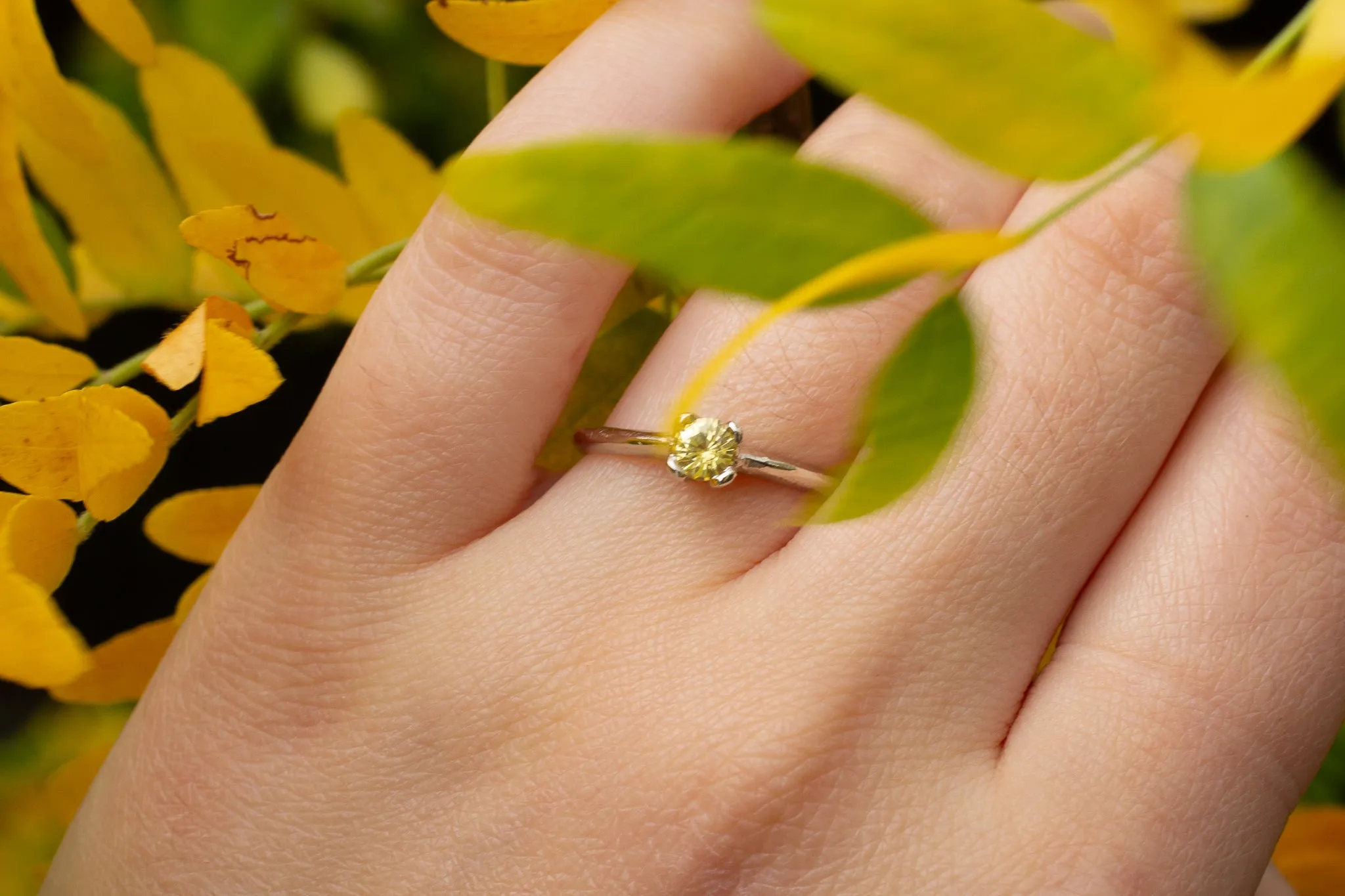 Droplet Ring - 14ct White Gold with Yellow Sapphire sold by Sophie Divett Jewelry product image thumbnail 4