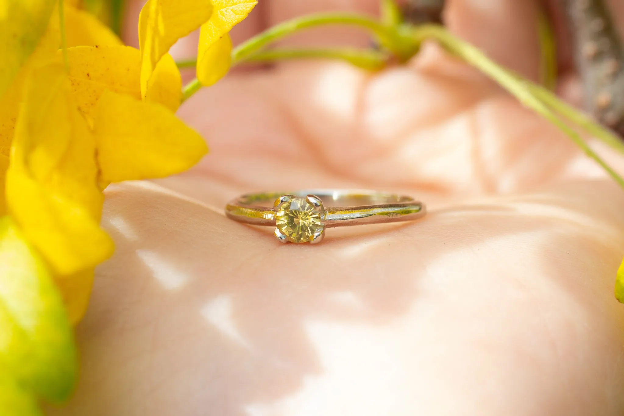 Droplet Ring - 14ct White Gold with Yellow Sapphire sold by Sophie Divett Jewelry product image thumbnail 5