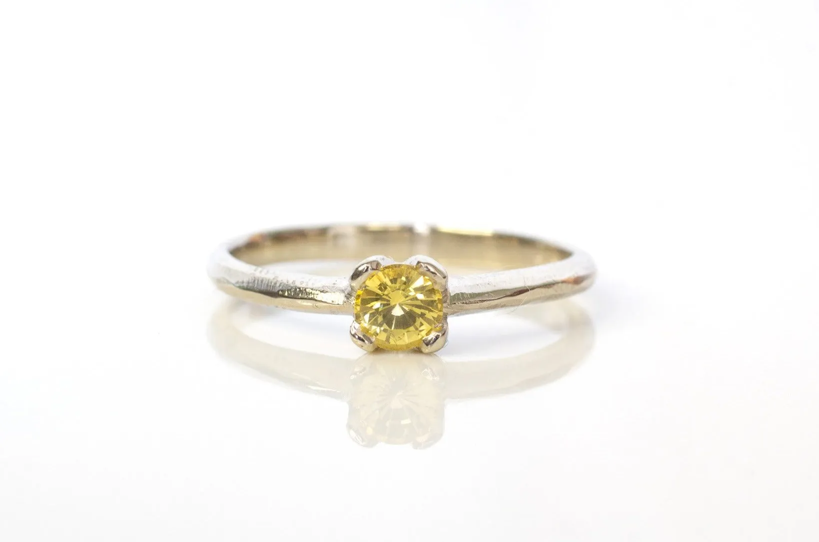 Droplet Ring - 14ct White Gold with Yellow Sapphire sold by Sophie Divett Jewelry