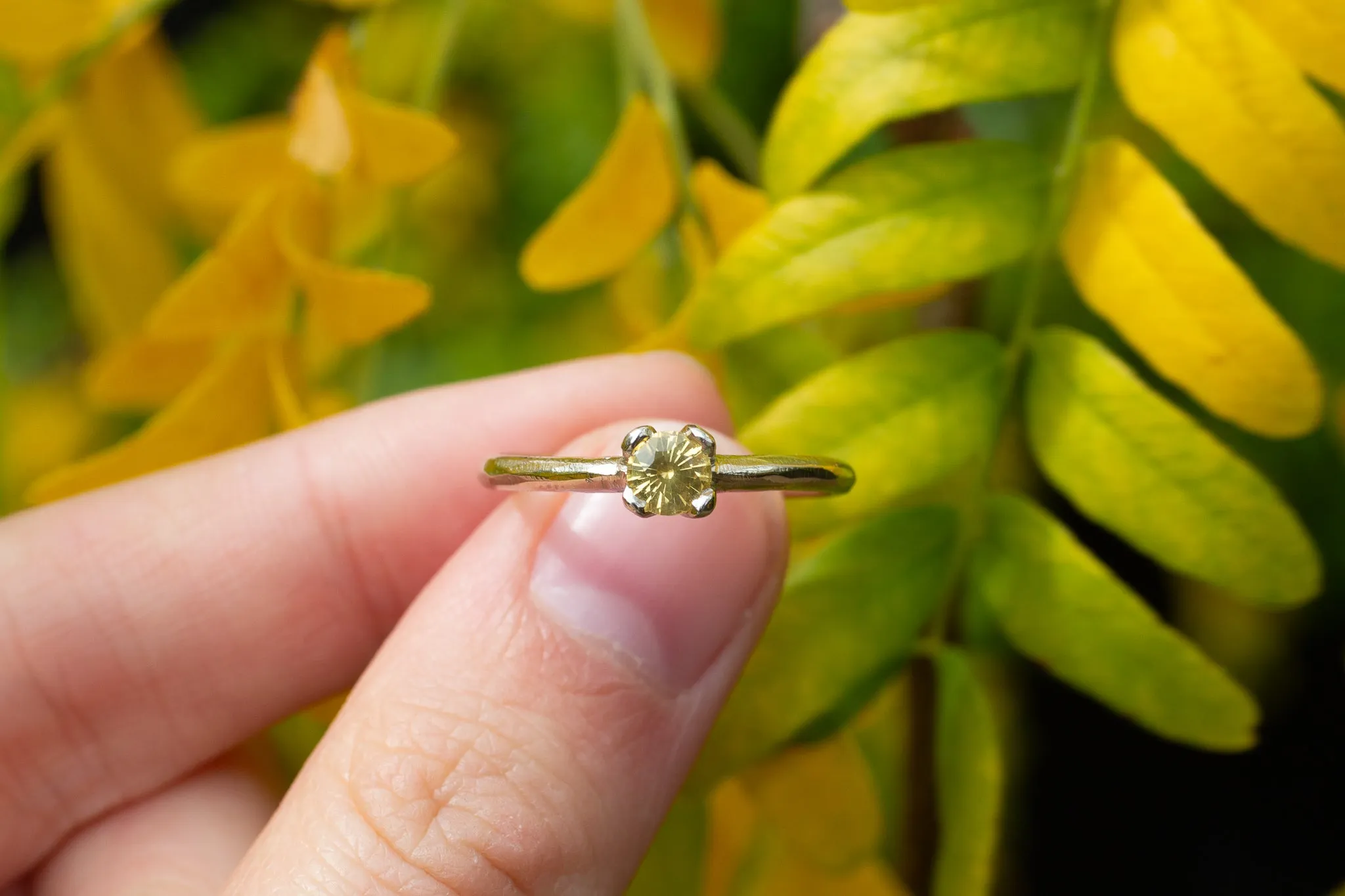 Droplet Ring - 14ct White Gold with Yellow Sapphire sold by Sophie Divett Jewelry product image thumbnail 3
