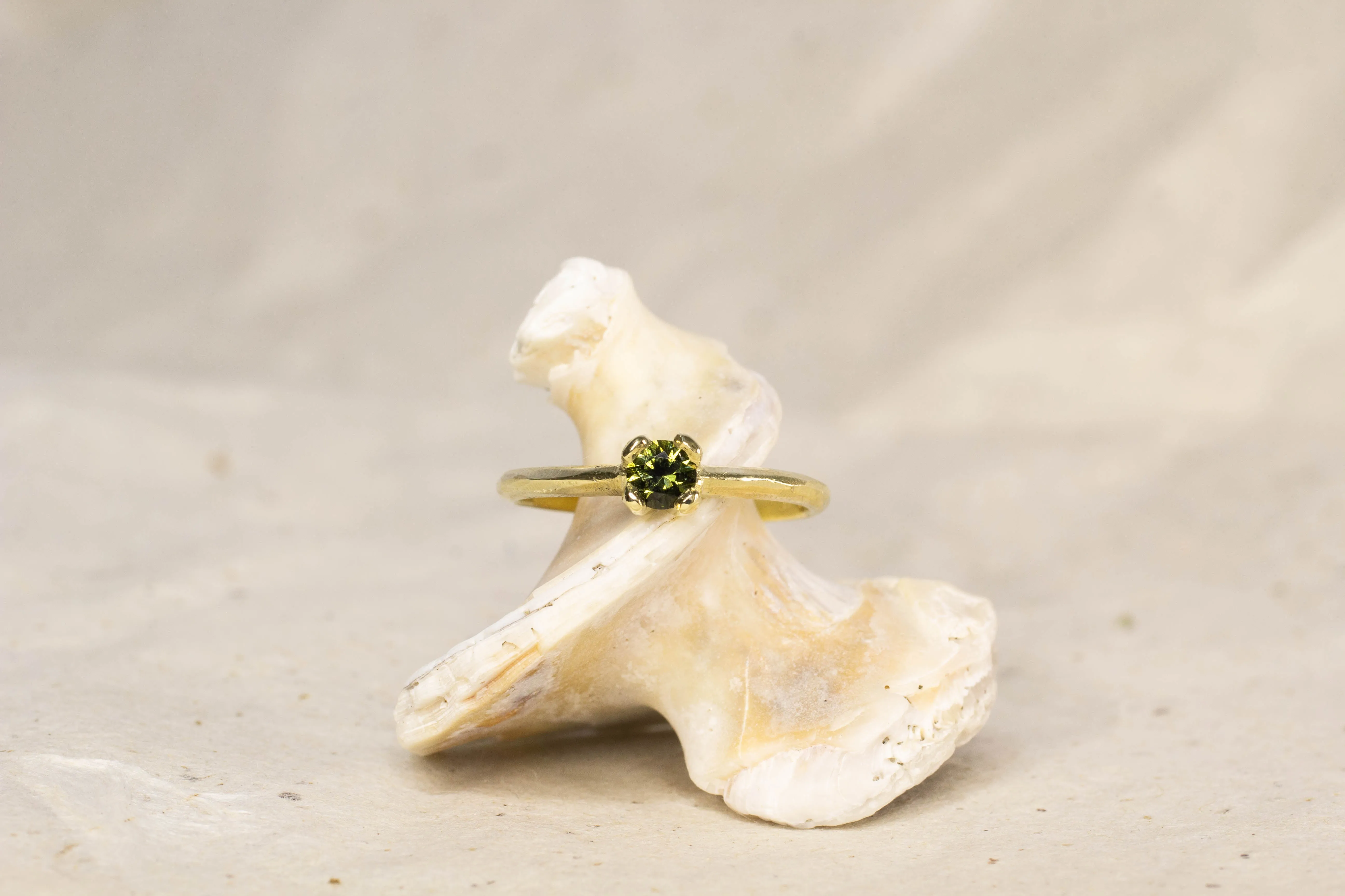 Droplet Ring - 14ct Yellow Gold with Green Sapphire sold by Sophie Divett Jewelry product image thumbnail 2