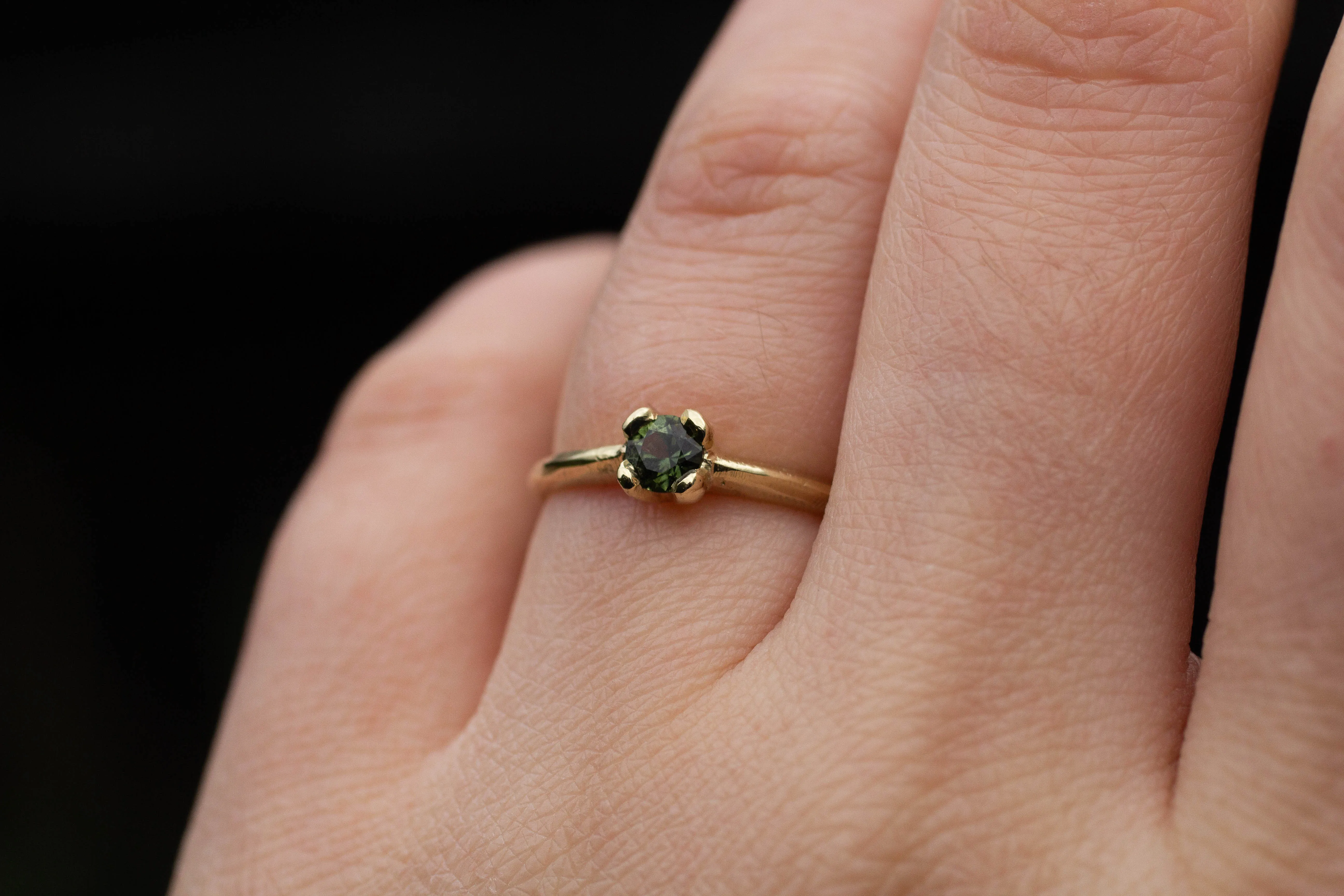 Droplet Ring - 14ct Yellow Gold with Green Sapphire sold by Sophie Divett Jewelry product image thumbnail 3