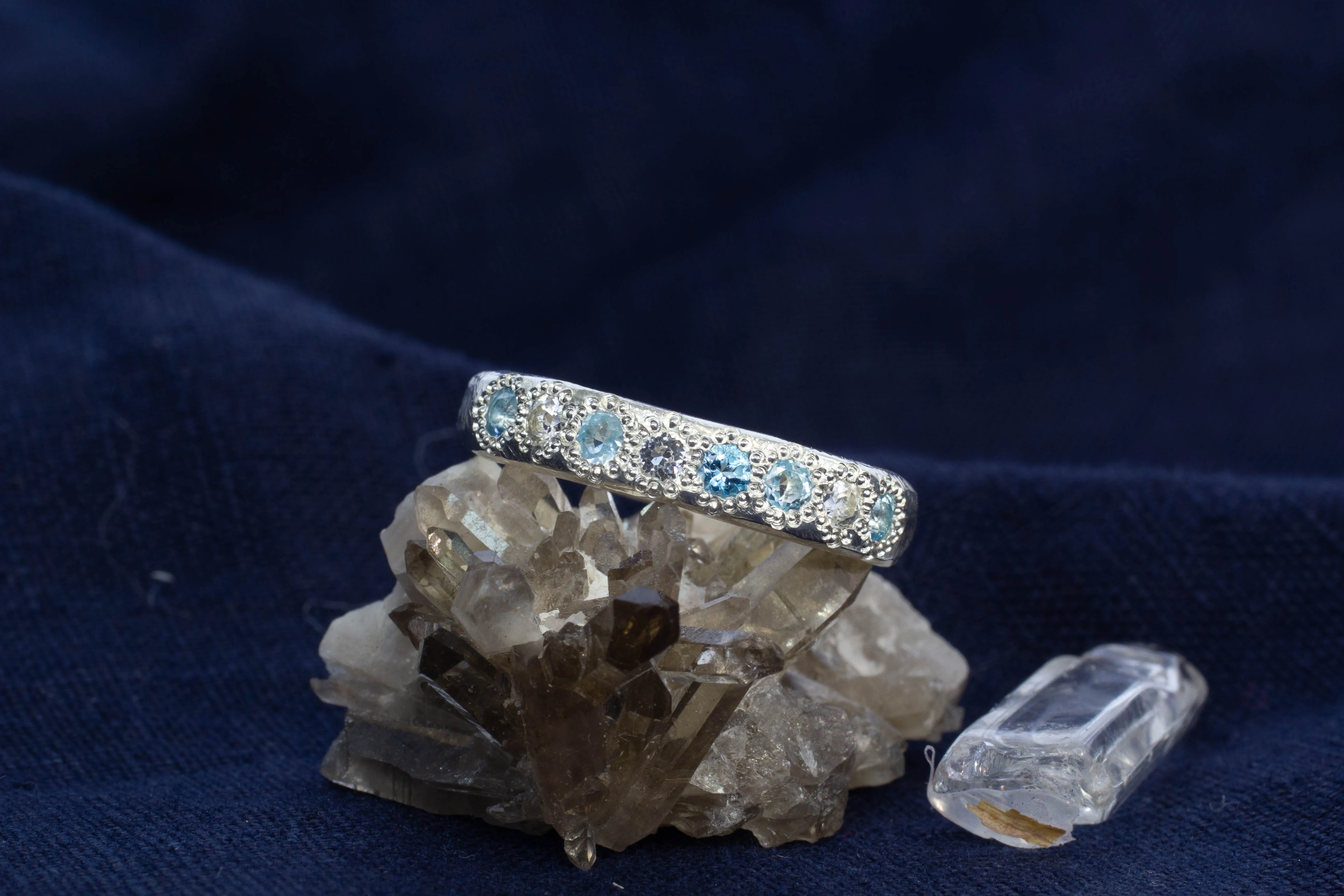 Subtle Band with Blue and White Topaz - Sterling Silver sold by Sophie Divett Jewelry product image thumbnail 4