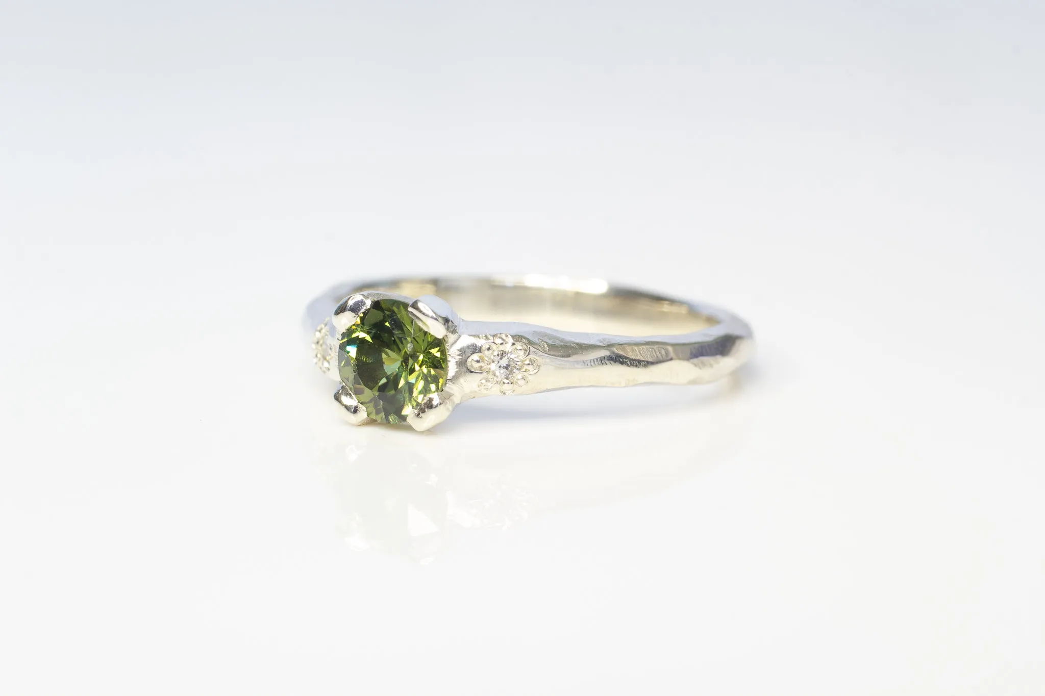 Mira Ring - 9ct White Gold with 0.81ct Green Sapphire sold by Sophie Divett Jewelry product image thumbnail 5