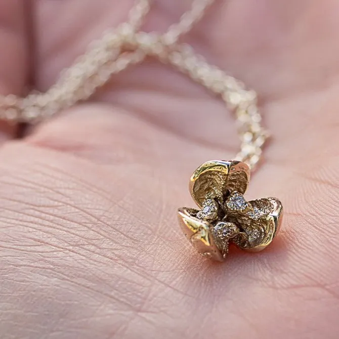 Pittosporum Seed Pod Necklace - Yellow Gold with Diamonds sold by Sophie Divett Jewelry product image thumbnail 2