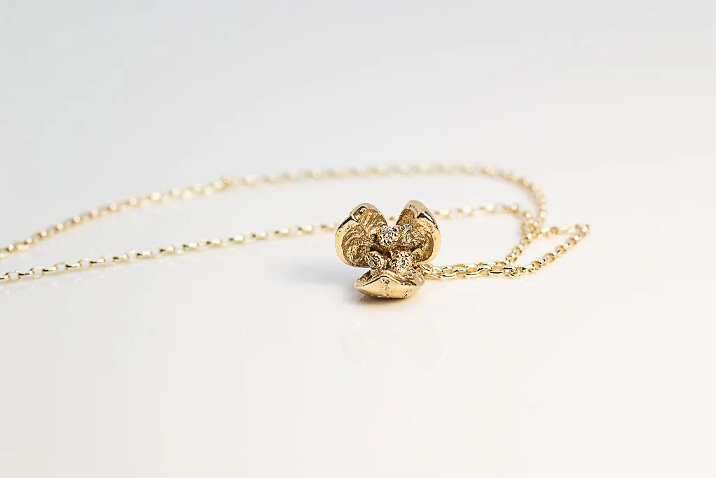 Pittosporum Seed Pod Necklace - Yellow Gold with Diamonds sold by Sophie Divett Jewelry product image thumbnail 3