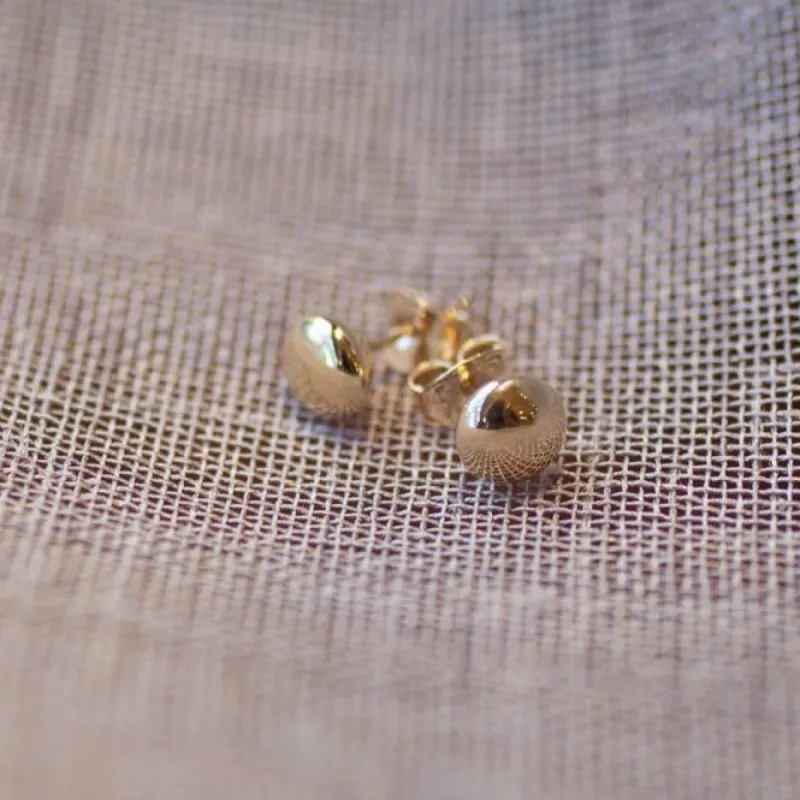 Flat Ball Stud Earrings - 5.8mm - 9ct Yellow Gold sold by Sophie Divett Jewelry