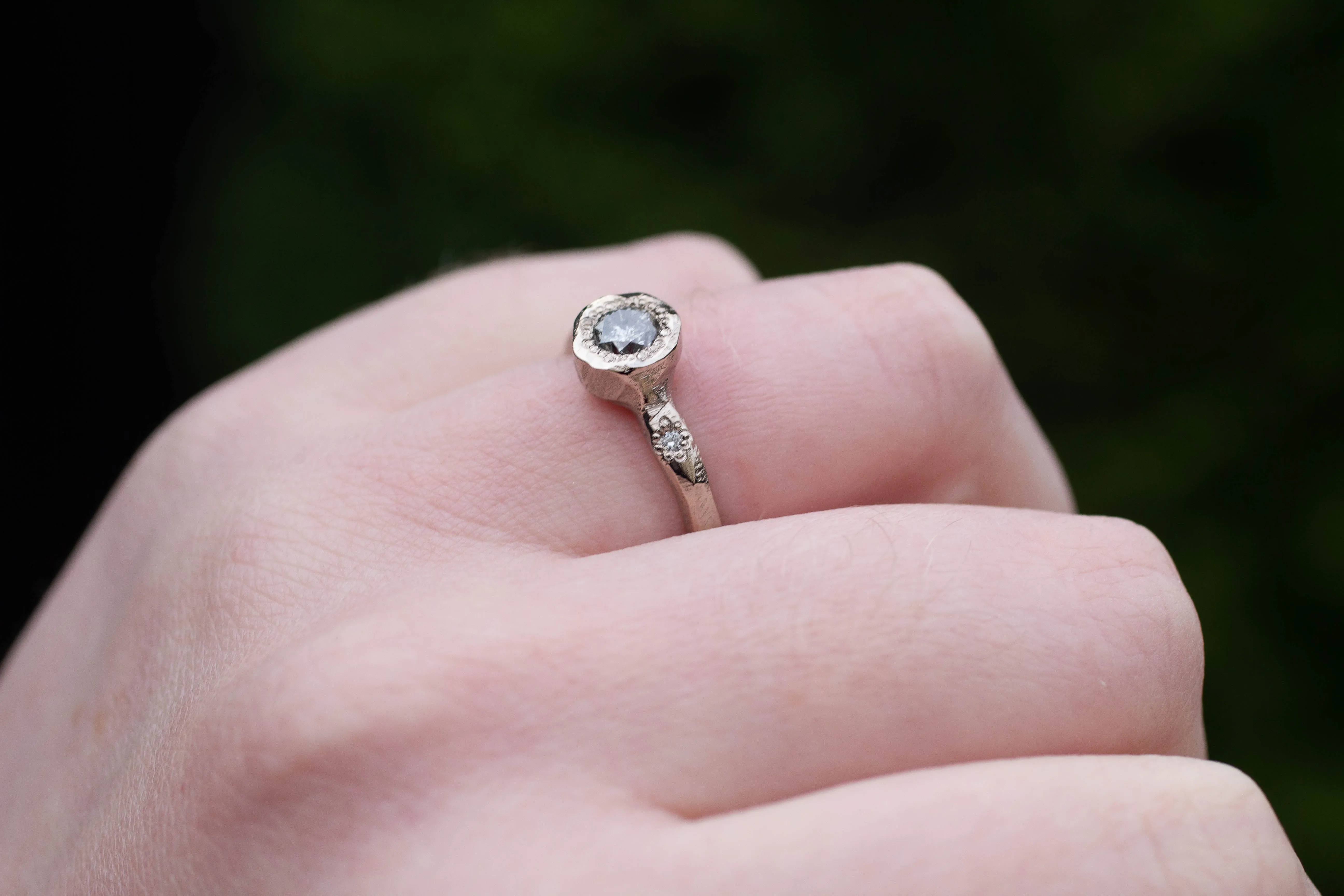 Neve Ring - 18ct White Gold with Salt and Pepper Diamond sold by Sophie Divett Jewelry product image thumbnail 4