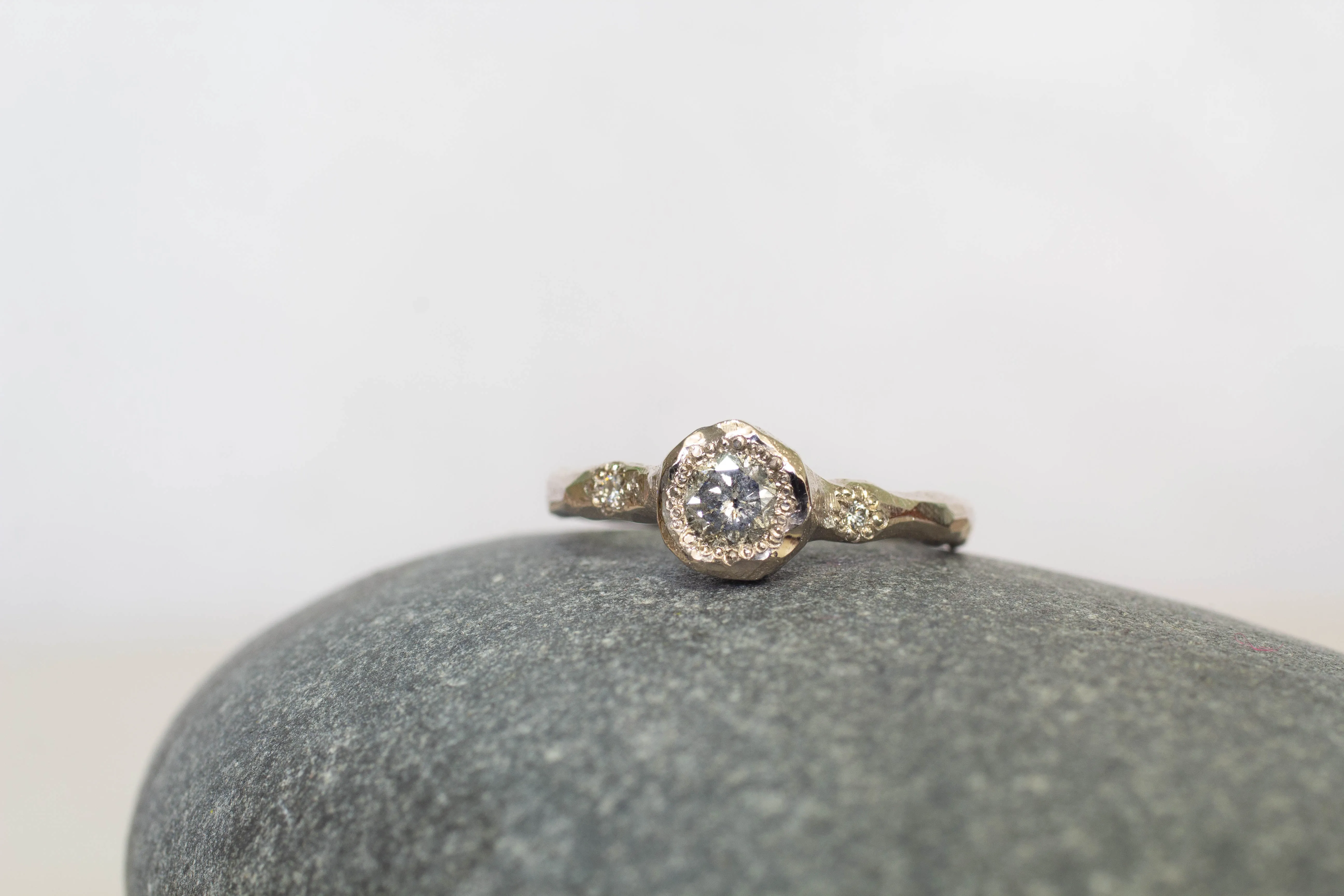 Neve Ring - 18ct White Gold with Salt and Pepper Diamond sold by Sophie Divett Jewelry product image thumbnail 3