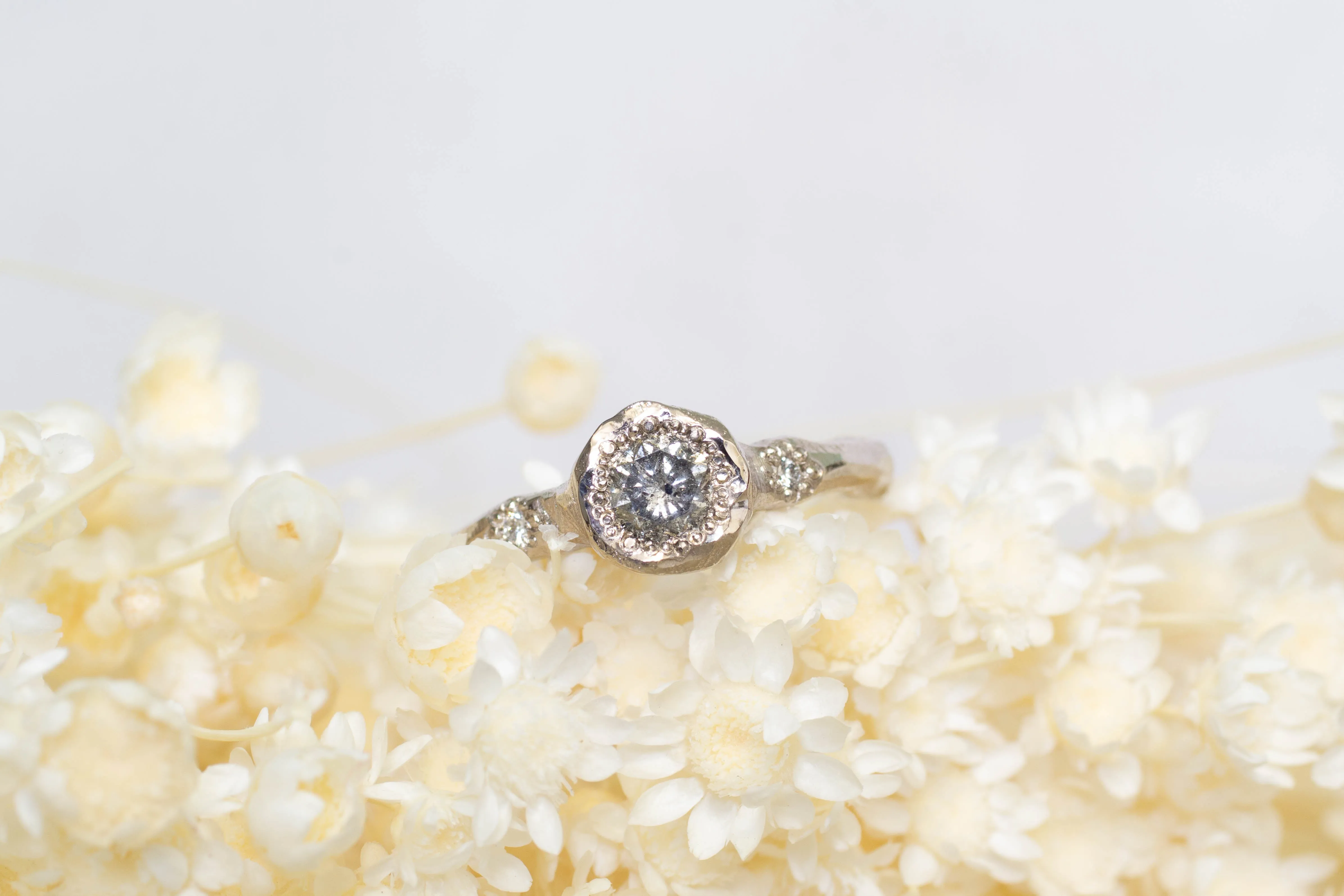 Neve Ring - 18ct White Gold with Salt and Pepper Diamond sold by Sophie Divett Jewelry product image thumbnail 2