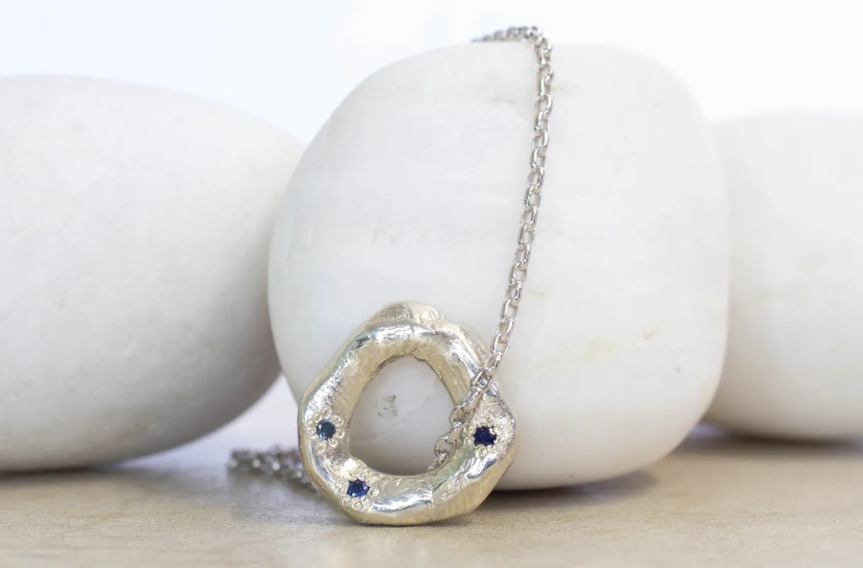Circle Pendant - Large - White Gold sold by Sophie Divett Jewelry
