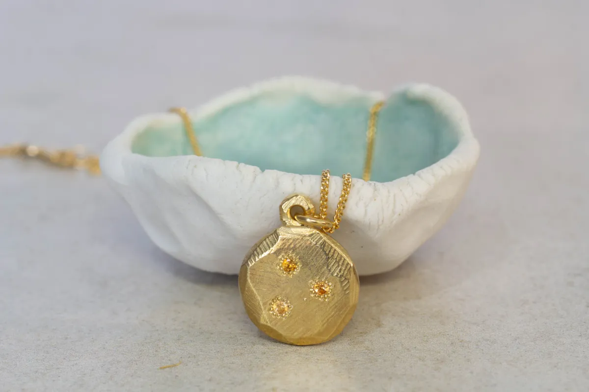 Callisto Pendant - Gold Plated with Citrines sold by Sophie Divett Jewelry