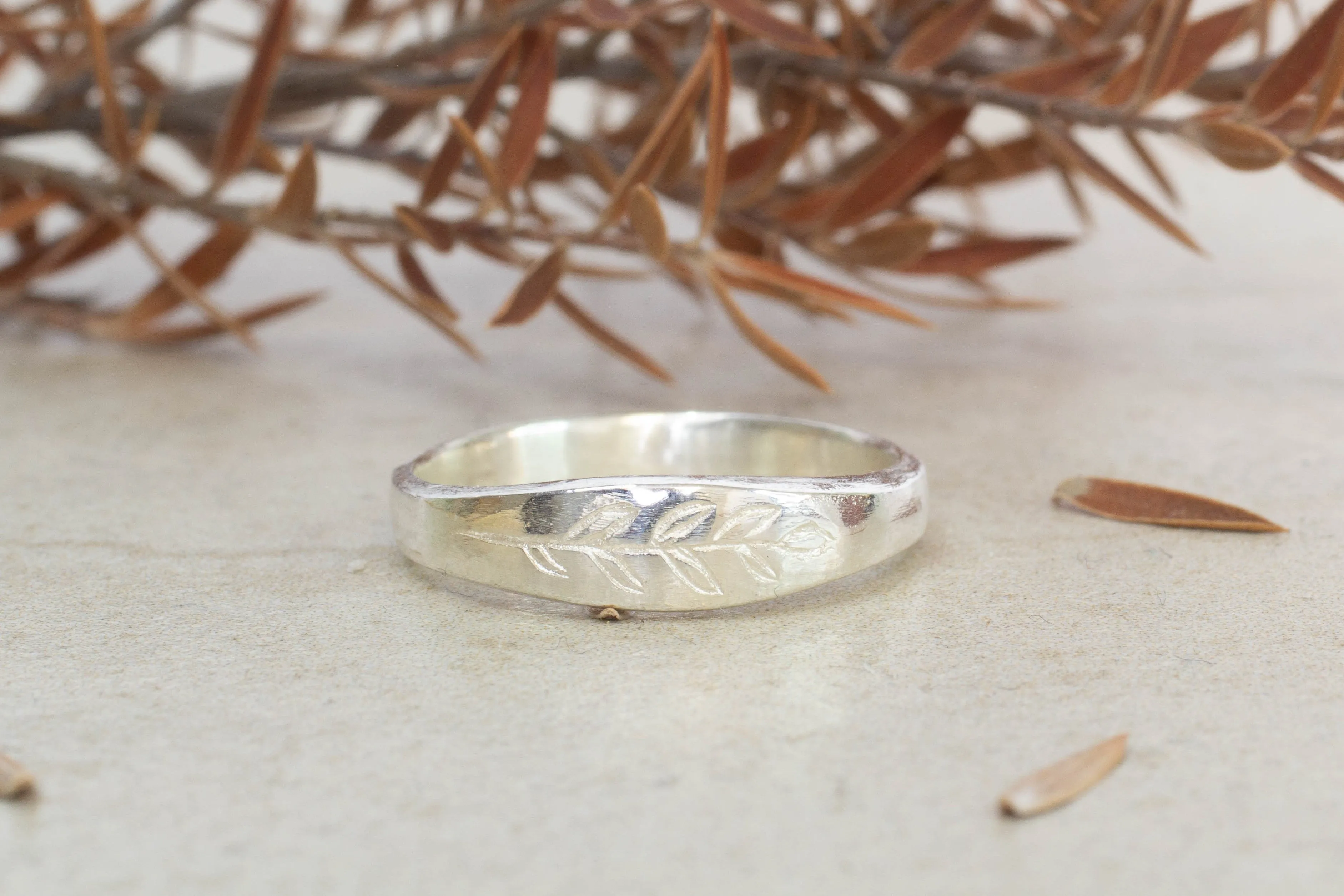 Leaf Signet Ring - White Gold sold by Sophie Divett Jewelry product image thumbnail 2